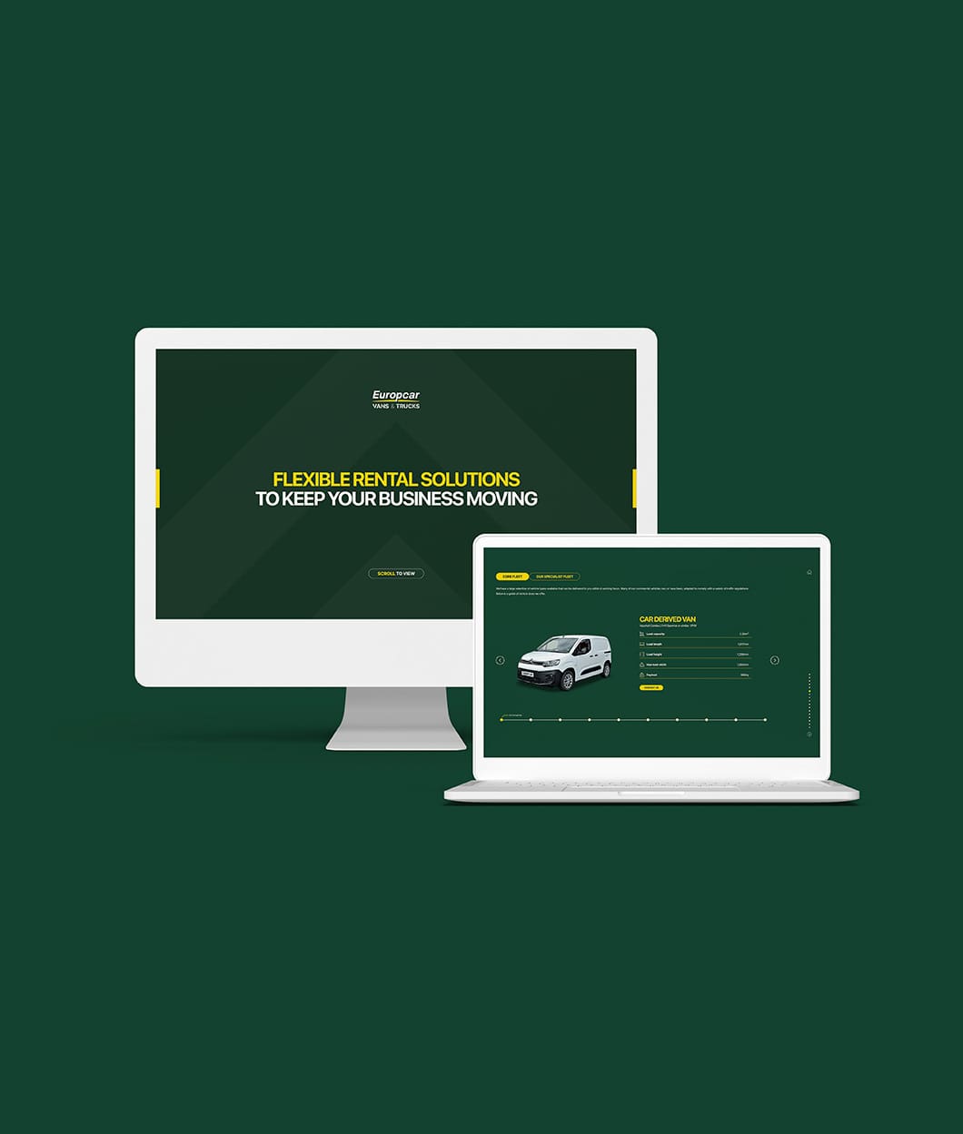 Europcar Vans And Trucks Mockup Desktops