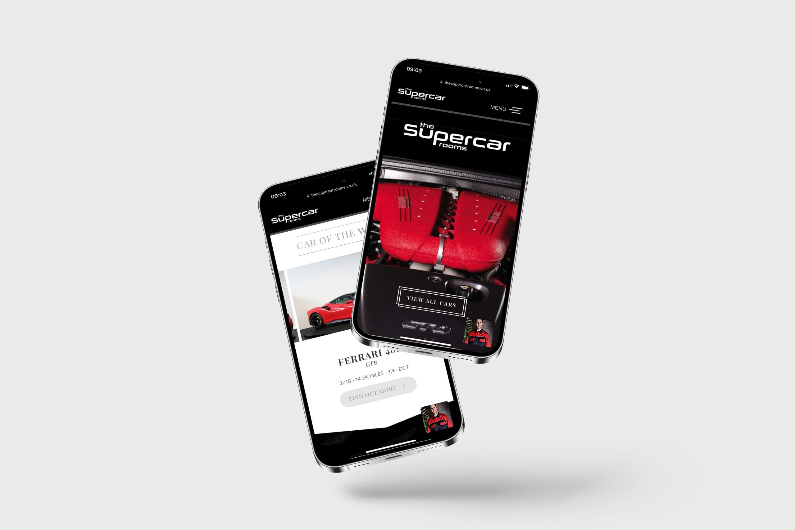 The Supercar Rooms Mobile Mockup